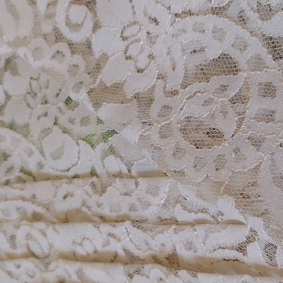 Exquisite Lace Blouse with Pintuck Front, Neck, Cuff Ruffles - Picture 7 of 8